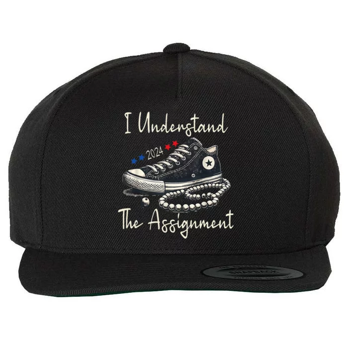 I Understand The Assignment Chucks And Pearls Kamala Harris Wool Snapback Cap