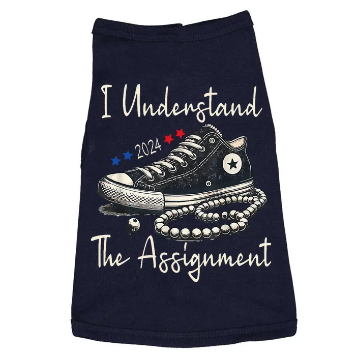 I Understand The Assignment Chucks And Pearls Kamala Harris Doggie Tank