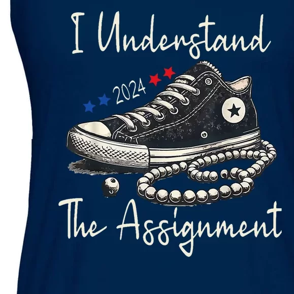 I Understand The Assignment Chucks And Pearls Kamala Harris Ladies Essential Flowy Tank