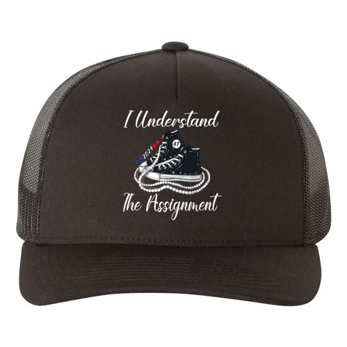 I Understand The Assignment Chucks And Pearls 2024 Election Yupoong Adult 5-Panel Trucker Hat