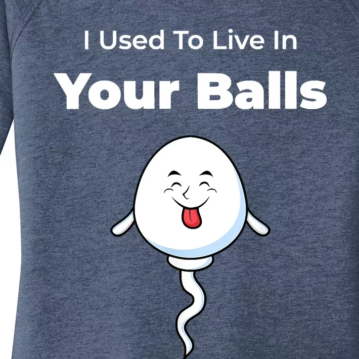 I Used To Live In Your Balls Funny Silly Fathers Day Women's Perfect Tri Tunic Long Sleeve Shirt