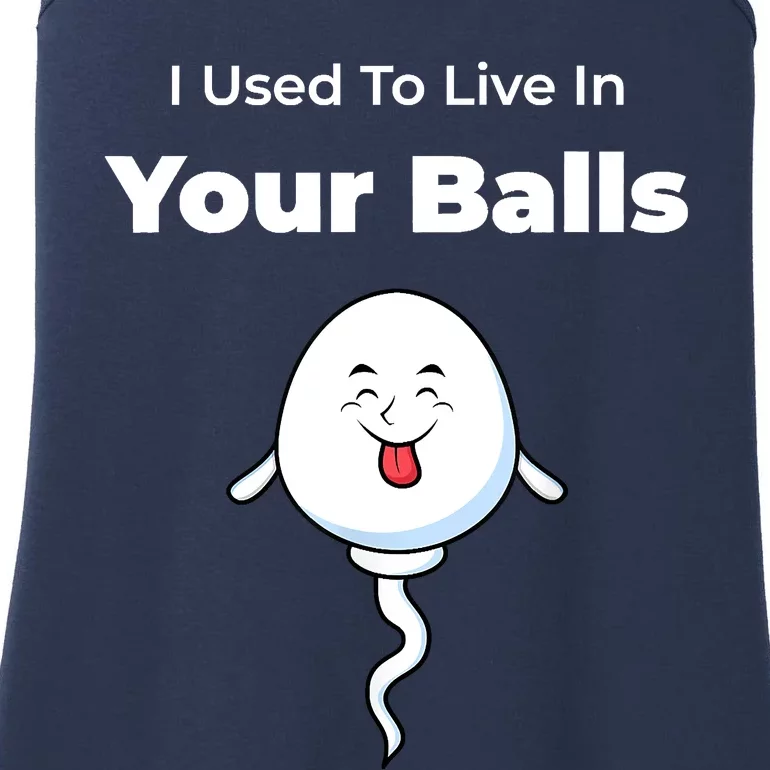 I Used To Live In Your Balls Funny Silly Fathers Day Ladies Essential Tank