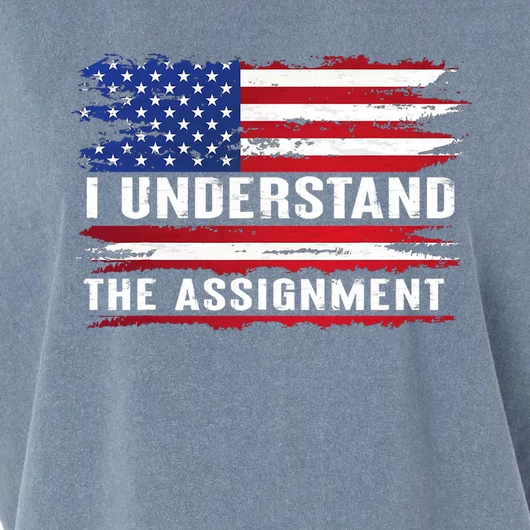 I Understand The Assignment American Flag Saying Garment-Dyed Women's Muscle Tee