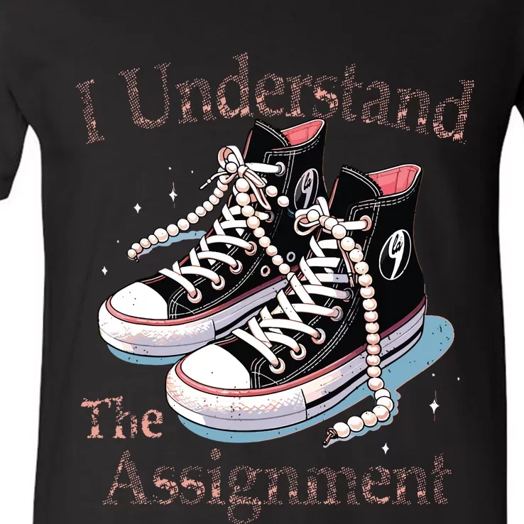 I Understand The Assignment Kamala Harris Madam President V-Neck T-Shirt