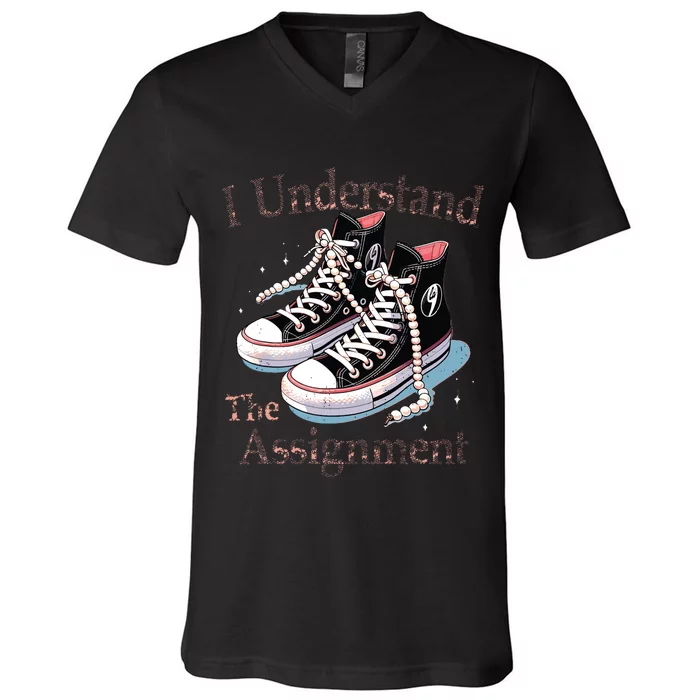 I Understand The Assignment Kamala Harris Madam President V-Neck T-Shirt