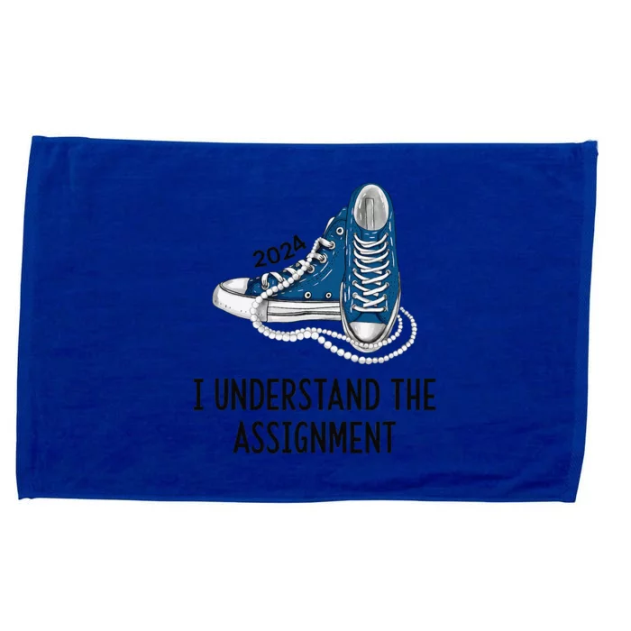 I Understand The Assignment Sneakers And Pearls Kamala 2024 Gift Microfiber Hand Towel