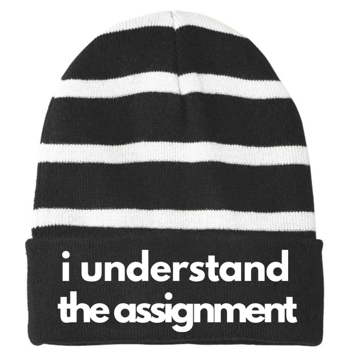 I Understand The Assignment Political Striped Beanie with Solid Band