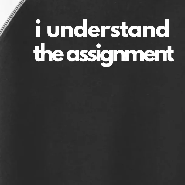 I Understand The Assignment Political Toddler Fine Jersey T-Shirt