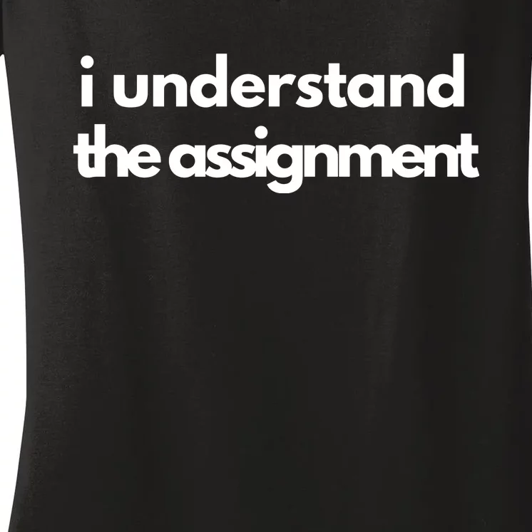 I Understand The Assignment Political Women's V-Neck T-Shirt