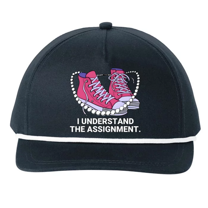 I Understand The Assignment Chucks And Pearls Election 2024 Snapback Five-Panel Rope Hat