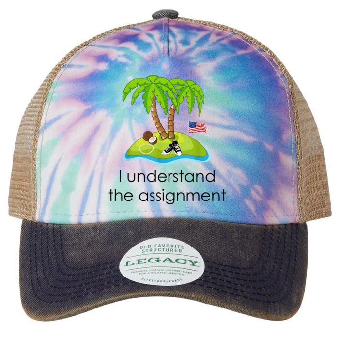 I Understand The Assignment Coconut Tree Kamalaharris Legacy Tie Dye Trucker Hat