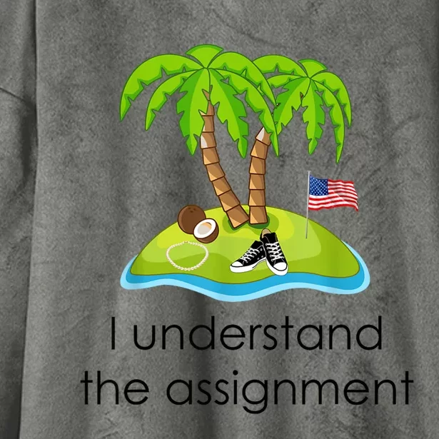 I Understand The Assignment Coconut Tree Kamalaharris Hooded Wearable Blanket