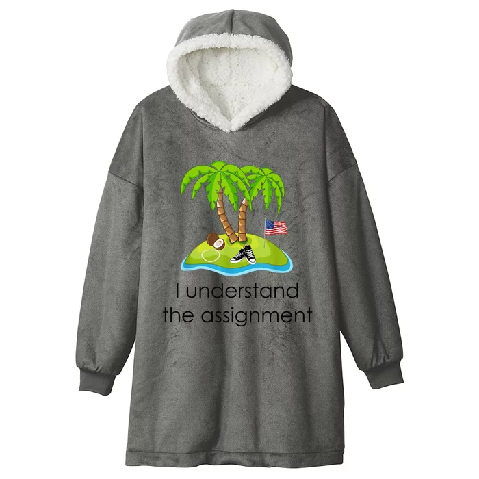 I Understand The Assignment Coconut Tree Kamalaharris Hooded Wearable Blanket