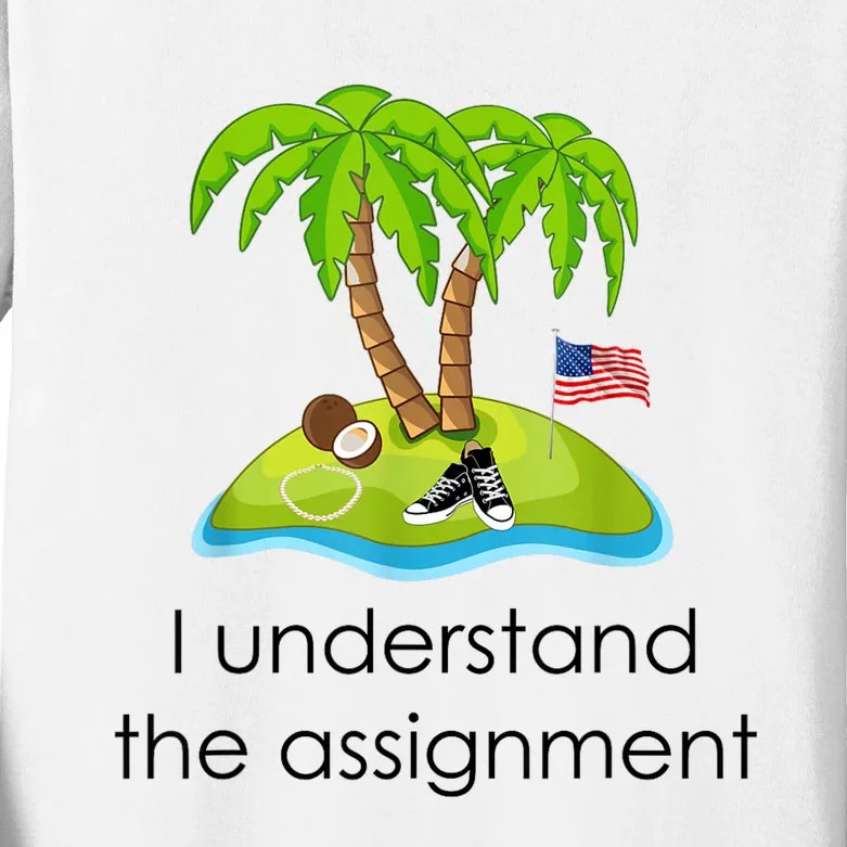 I Understand The Assignment Coconut Tree Kamalaharris Kids Long Sleeve Shirt