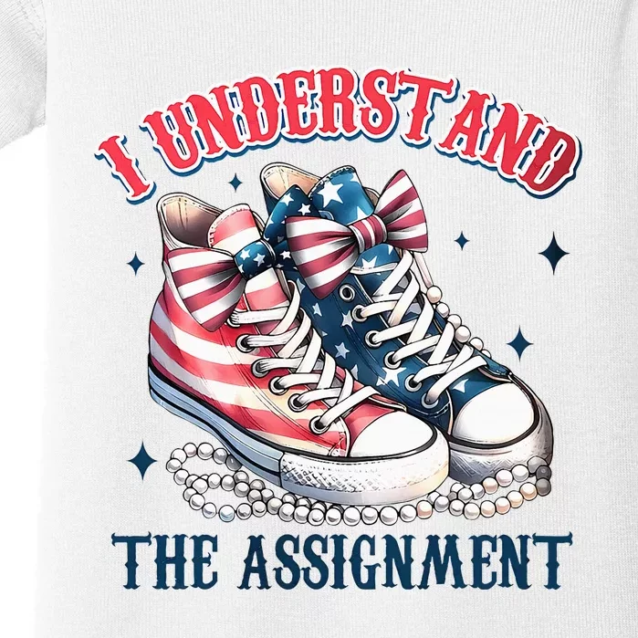 I Understand The Assignment Chucks And Pearls Election 2024 Baby Bodysuit