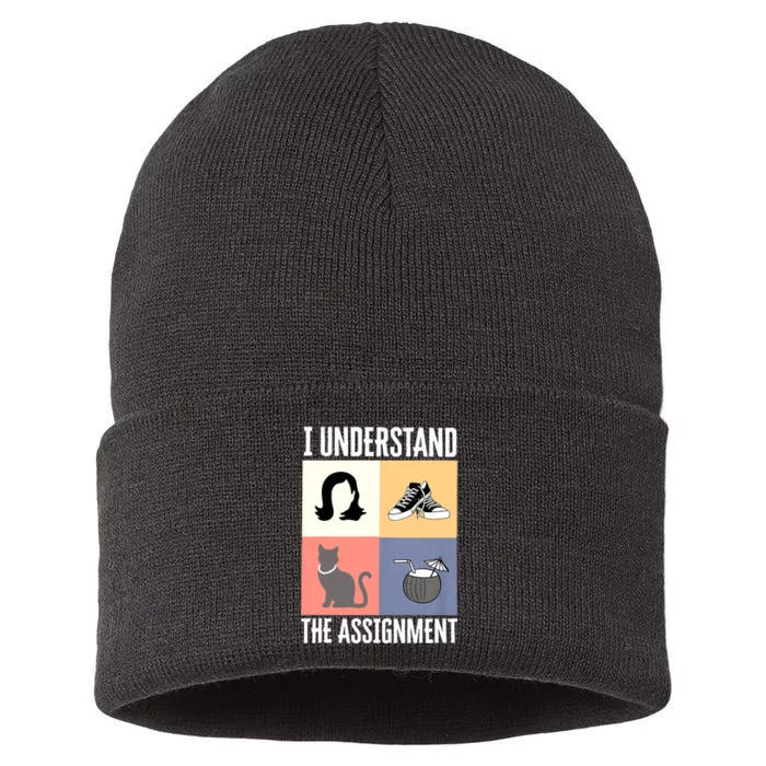 I Understand The Assignment Chucks And Pearls Election 2024 Sustainable Knit Beanie