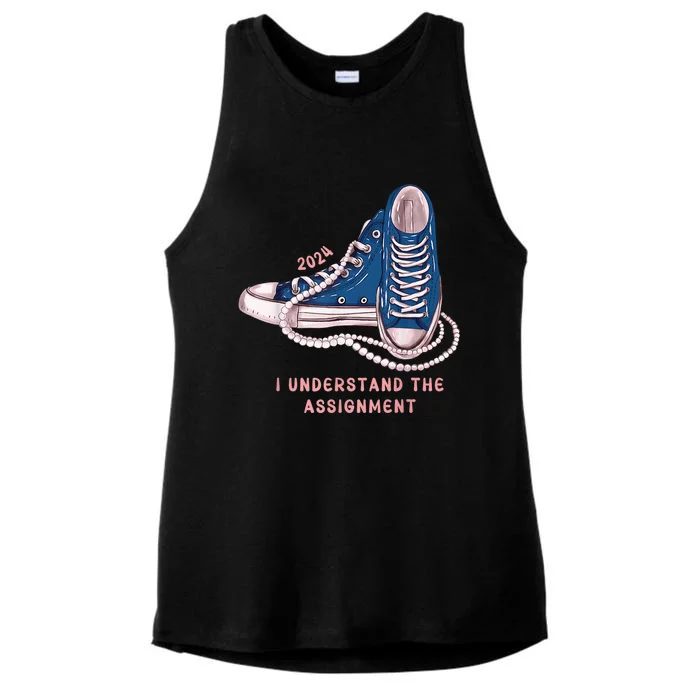 I Understand The Assignment Vote Blue Election 2024 Kamala Harris 2024 Ladies Tri-Blend Wicking Tank