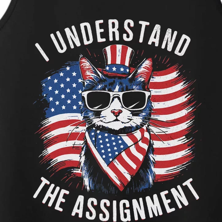 I Understand The Assignment Kamala Harris Walz 2024 Cute Cat Performance Tank