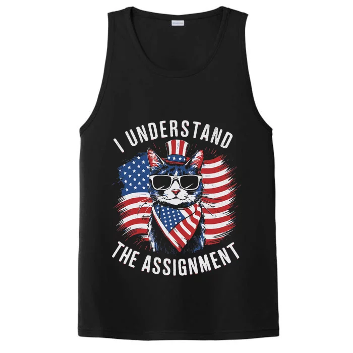 I Understand The Assignment Kamala Harris Walz 2024 Cute Cat Performance Tank