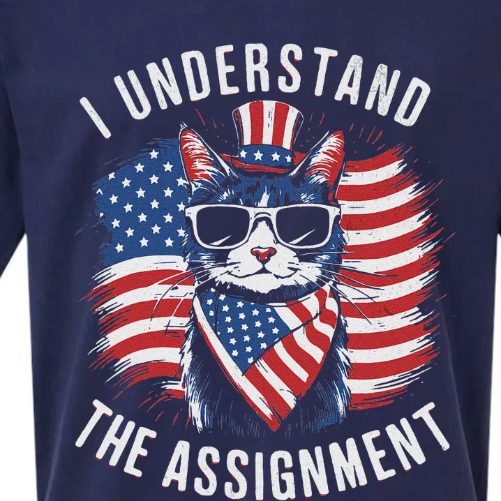 I Understand The Assignment Kamala Harris Walz 2024 Cute Cat Sueded Cloud Jersey T-Shirt