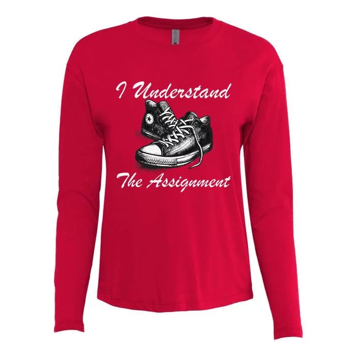 I Understand The Assignment Vote Blue Election 2024 Womens Cotton Relaxed Long Sleeve T-Shirt