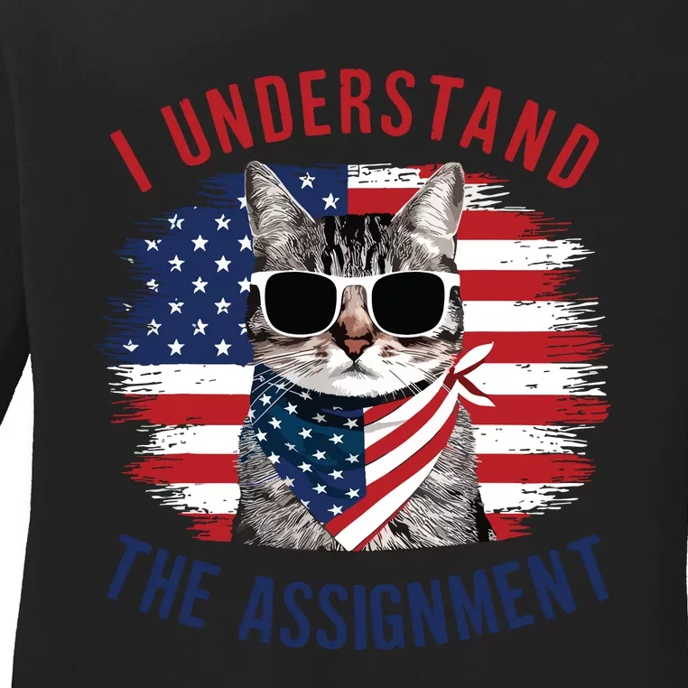 I Understand The Assignment Cat Childless Cat Lady Ladies Long Sleeve Shirt