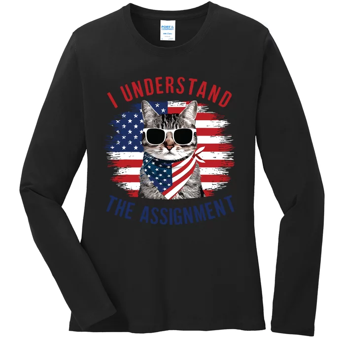 I Understand The Assignment Cat Childless Cat Lady Ladies Long Sleeve Shirt