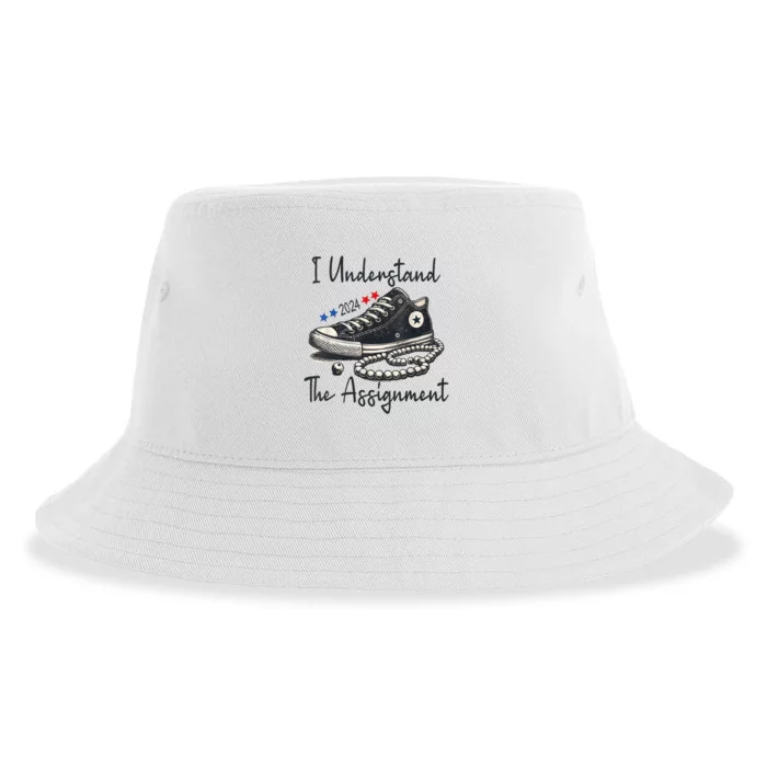 I Understand The Assignment Chucks And Pearls Election 2024 Sustainable Bucket Hat