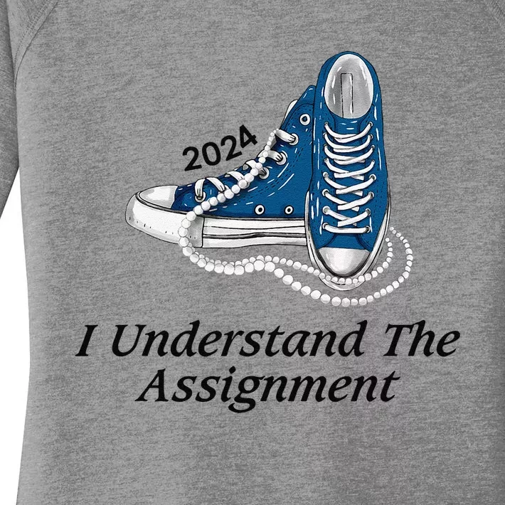 I Understand The Assignment Sneakers And Pearls Kamala 2024 Gift Women's Perfect Tri Tunic Long Sleeve Shirt