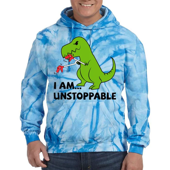 I'M UNSTOPPABLE T-Rex Dinosaur Funny Cute Trendy Tie Dye Hoodie