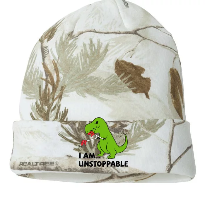 I'M UNSTOPPABLE T-Rex Dinosaur Funny Cute Trendy Kati - 12in Camo Beanie