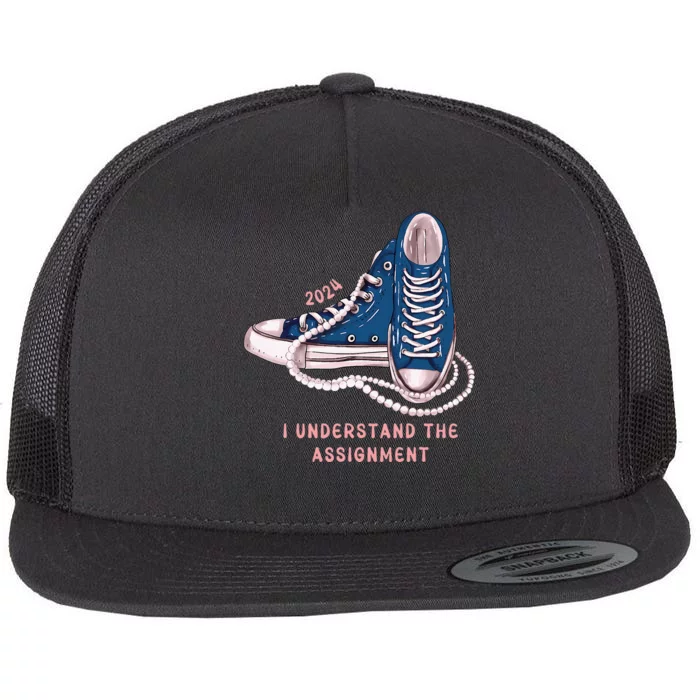 I Understand The Assignment Vote Blue Election 2024 Flat Bill Trucker Hat