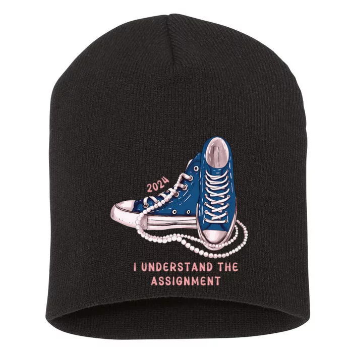 I Understand The Assignment Vote Blue Election 2024 Short Acrylic Beanie