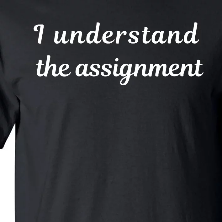 I Understand The Assignment Political Product For Activists Tall T-Shirt