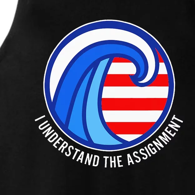 I Understand The Assignment Pro Democrat Harris Walz Ladies Tri-Blend Wicking Tank