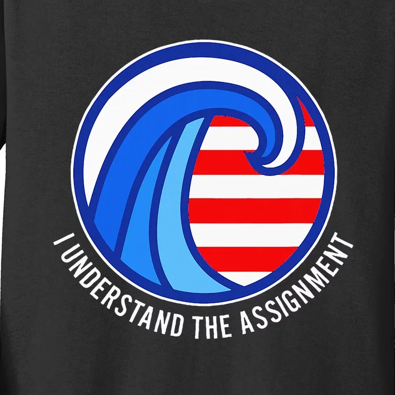 I Understand The Assignment Pro Democrat Harris Walz Kids Long Sleeve Shirt