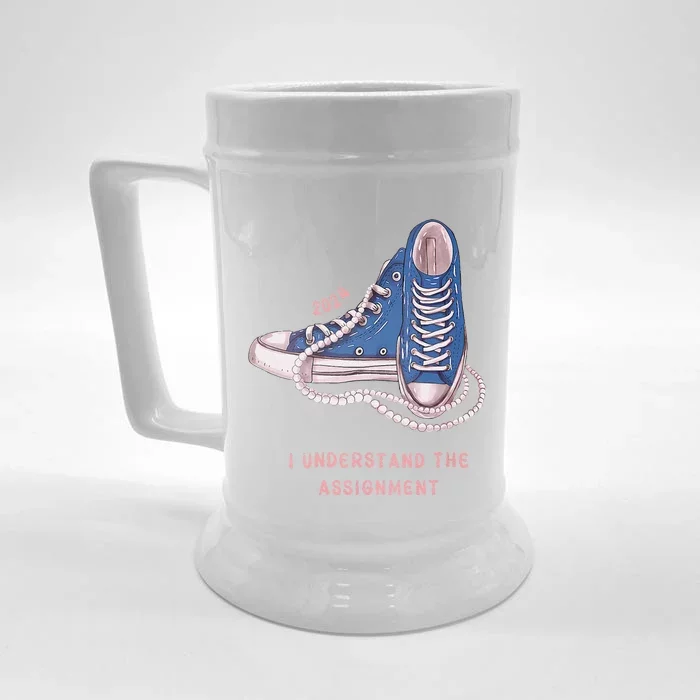 I Understand The Assignment Kamala Harris 2024 Election Front & Back Beer Stein