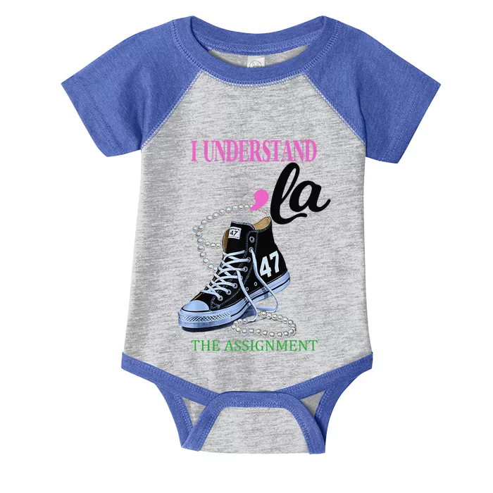 I Understand The Assignment Chucks And Pearls Election 2024 Infant Baby Jersey Bodysuit