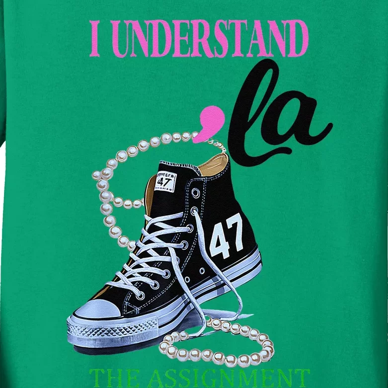 I Understand The Assignment Chucks And Pearls Election 2024 Kids Long Sleeve Shirt