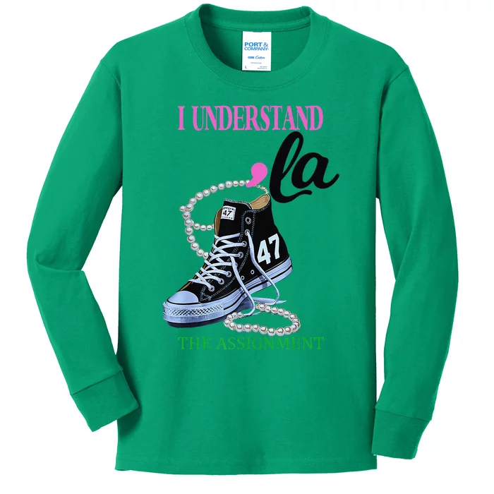 I Understand The Assignment Chucks And Pearls Election 2024 Kids Long Sleeve Shirt