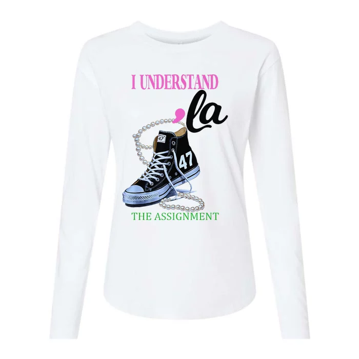 I Understand The Assignment Chucks And Pearls Election 2024 Womens Cotton Relaxed Long Sleeve T-Shirt