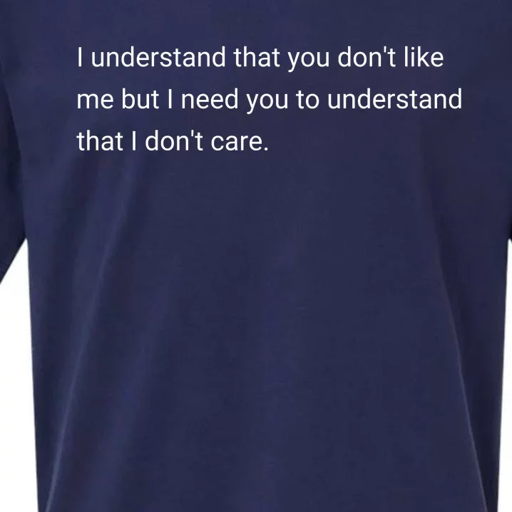 I Understand That You DonT Like Me I DonT Care Sueded Cloud Jersey T-Shirt