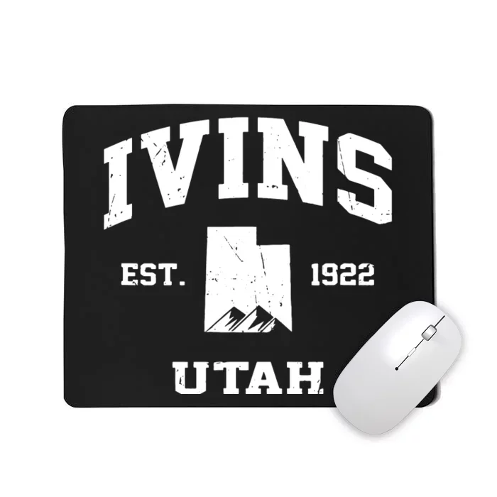 Ivins Utah Ut Vintage State Athletic Style Mousepad