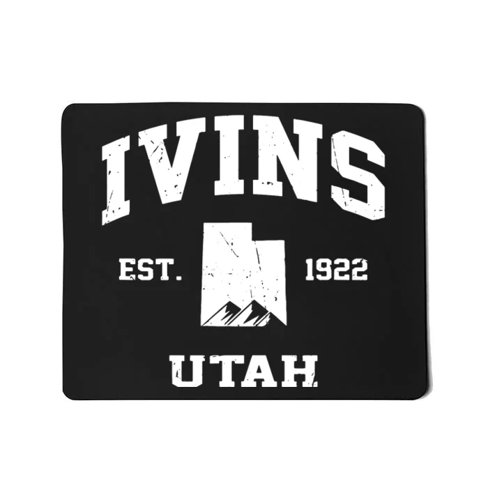 Ivins Utah Ut Vintage State Athletic Style Mousepad