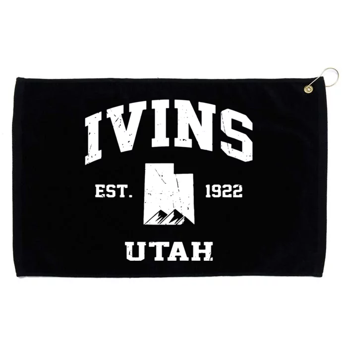 Ivins Utah Ut Vintage State Athletic Style Grommeted Golf Towel