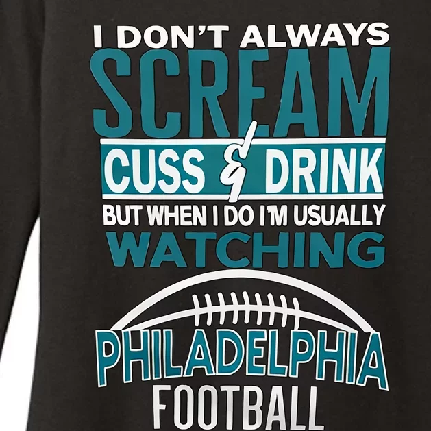 I'm Usually Watching Philadelphia Philly Football Champion Fan Lover Womens CVC Long Sleeve Shirt