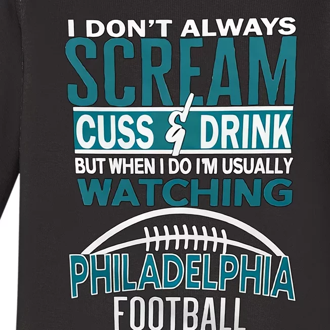 I'm Usually Watching Philadelphia Philly Football Champion Fan Lover Baby Long Sleeve Bodysuit