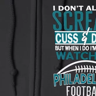 I'm Usually Watching Philadelphia Philly Football Champion Fan Lover Full Zip Hoodie