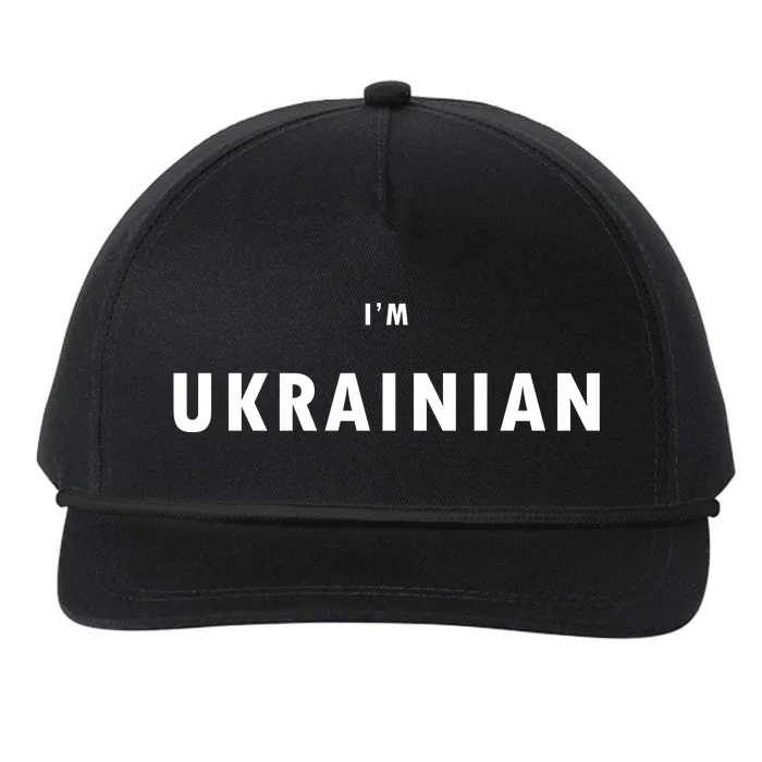 I'm Ukrainian Zelensky Ukraine Patriotic Proud Snapback Five-Panel Rope Hat