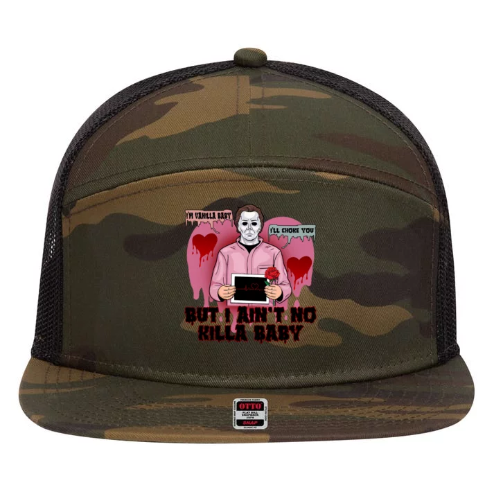 Im Vanilla Baby Ill Choke Youvalentines Day Horror Movie 7 Panel Mesh Trucker Snapback Hat